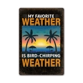 Vintage beach sunset tin sign featuring palm trees and retro metal texture for bar wall decor - 11540(13) / 20*30cm