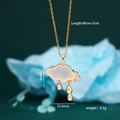 Collana con ciondolo a nuvola con zirconi e gocce dorate su catena a O - Bianco