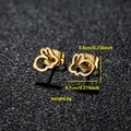 Cute hollow bunny rabbit stud earrings in gold stainless steel for women fashion - Rabbit (065) / Gold