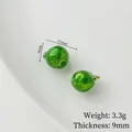 Miniature green lime fruit charms in 18k gold plated copper for DIY jewelry making - Single Piece Price / Lime Orange