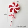 Große rot-weiße Weihnachts-Zuckerstange mit Glitzer und Schleife, Deko-Anhänger 30cm - Großer Windrad-Lutscher