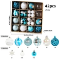 42pcs royal blue and white Christmas ornaments set with star and glitter ball variants - 616-19 (Blue & White Set - 42pcs) / 3+6cm