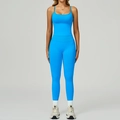 Ensemble de yoga bleu roi avec soutien-gorge de sport dos nu et legging taille haute - S / Vest+Leggings - Electric Blue