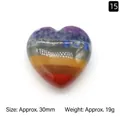 Polished 30mm heart-shaped chakra crystal stone made of multilayered natural gemstones - 30mm Heart