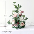50cm Tischgesteck mit rosa und roten Rosen sowie üppigen Eukalyptusblättern - Altrosa
