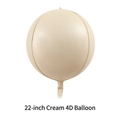 22-inch 4D round cream foil balloon for minimalist birthday party decoration - 22 Inch 4D Ball / Cream White