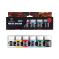 6-color poster paint set in 25ml bottles including white yellow red blue green and black - 6-Color Poster Paint