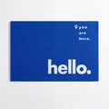 Blaue PVC-Fußmatte mit Hello-Text und Standort-Icon, rutschfest und schmutzabweisend - 60x40cm / Blau (hello)