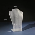 Clear acrylic necklace display stand dimensions 25x16x7.5cm for jewelry showcase - Brushed Necklace Stand / Frosted White