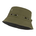 Army green mesh bucket hat for outdoors featuring black sport drawstring and wide brim - Color 14 (Army Green)