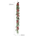 150cm Weihnachtsgirlande mit Tannennadeln, Zapfen und roten Beeren für die Dekoration - 150cm Rattan-Girlande