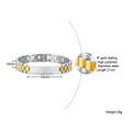 Silver and gold stainless steel men's ID bracelet with polished finish and IP gold plating - Two-tone Gold 10mm*21cm