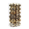 24-piece golden Christmas ball ornaments set with matte and glitter finishes in clear box - 4cm/36pcs / Gold