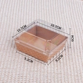 Square disposable sandwich box with clear lid and kraft base measuring 10.7x10.7x6cm - Small Square Kraft