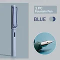 Morandi blue fountain pen with ergonomic grip and EF nib detail in minimalist style - EF Nib 0.38mm / Morandi Blue