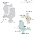 Dimensiones del molde de silicona urraca con detalles de medidas del pájaro resina - D6027-Molde de silicona para adornos de urraca de dos cavidades