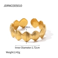 Anello aperto in acciaio inossidabile placcato oro 18k con fascia testurizzata a conchiglia - Stile Conchiglia d'Oro