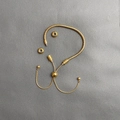 Detail of DIY golden snake chain bracelet with adjustable sliding beads and screw end - Bracelet With 2 Beads / Gold