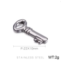 Silberner Schlüsselanhänger aus Edelstahl 22x10mm für DIY-Schmuckzubehör - 22*10mm / Stahlfarbe