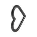 Aro de piercing corazón negro de acero inoxidable con bisagra para oreja o labio - 1.2x8mm / Negro