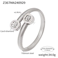Bracciale rigido Albero della Vita in acciaio al titanio argento con diamanti cechi - Color Acciaio