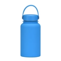 Matte blue 650ml stainless steel sports water bottle with integrated carrying handle - Aqua Blue