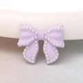 Purple bow charm with white pearl accents for DIY accessories and shoe decoration - Purple
