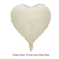 18-inch heart-shaped foil balloon in creamy white finish for wedding and party decor - 18 Inch / Cream