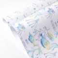 Papel de regalo kraft blanco con tema océano colorido, peces y corales en acuarela - Juego Combinado