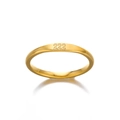 Minimalistischer goldener Edelstahlring mit eingravierter Nummer 222, poliertes Finish - 888