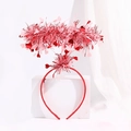 Valentine's Day red heart headband featuring sparkling red and pink sequins - Red Pink Mixed Sequin Tinsel Headband (No. 19)