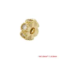 Perla a ingranaggio a nido d'ape dorata con zirconi per braccialetti fai da te 3x6mm - Stile A: Oro 3*6mm