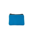 Minimalist small blue canvas coin purse with zipper closure and durable fabric finish - Danube Blue