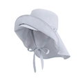 Sombrero de sol gris claro de ala ancha con protector de nuca y correa ajustable - Gris claro