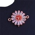 Rose gold copper butterfly connector with cubic zirconia for DIY jewelry making - Rose Gold Sunburst Connector (L0657-C)
