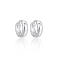 Minimalist high-quality S925 sterling silver hoop earrings in polished bright silver finish - ID 7mm OD 10mm / Silver
