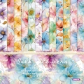 6-inch Silk Flowers paper pad with 12 watercolor floral designs for DIY scrapbooking - 20001a 24 Sheets