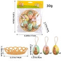 Easter hanging eggs set with colorful woven basket and rabbit floral patterns - Brown Rabbit Style