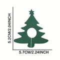 Misure del segna bicchiere a forma di albero di Natale in feltro con altezza 5,2cm e larghezza 5,7cm - Albero di Natale / Verde
