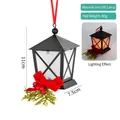 Christmas lantern pendant with red velvet bow, faux berries, and pine needle accents - Lantern (With Light)