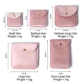 Pink velvet jewelry pouch with gold snap button in five versatile size options - Pink (Velvet) / 8*8cm