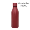 Insulated 550ml stainless steel water bottle with cinnabar red rubber paint finish - Powder Coating Cinnabar Red