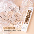 Set of 6 gold metallic spiral birthday candles with Rainbow packaging 15.5cm long - Curved Champagne Gold Candle / 6Pcs/Set / Champagne Gold