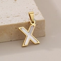 Elegant 18K gold plated pendant featuring a white shell inlay in the shape of letter X - Letter X(KP115536-K)