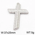 Pendentif croix en acier inoxydable argenté avec texture spirale, 37x25mm pour bijoux DIY - Croix à Texture Spirale en Argent (KLJ8409-Z)