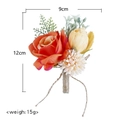 Wedding boutonniere with orange rose and burlap twine detail measuring 9cm by 12cm - Orange