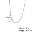 Silver stainless steel 26-letter S pendant necklace with adjustable chain length - S