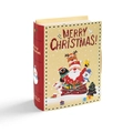 Scatola regalo di Natale a forma di libro con illustrazioni festive e testo di auguri - Babbo Natale / 12.5x5x18cm (5 pezzi/confezione)