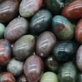 Polished egg-shaped natural agate and crystal semi-precious stones in assorted colors - Indian Agate (1pc)