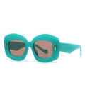 Gafas de sol poligonales irregulares verde menta con cristales tintados marrones - C3 Marco Verde Té Claro